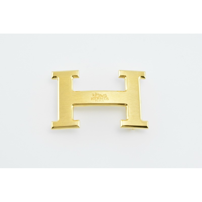 Hermes Belt 18K Gold Brushed With Logo 