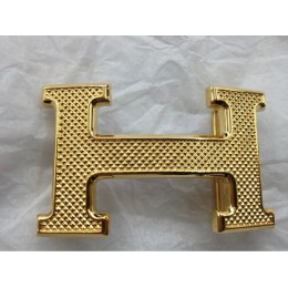 Hermes Belt 18K Gold Rhombus Stripe Buckle