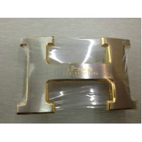 Hermes Belt 18K Gold Silver With Logo Buckle