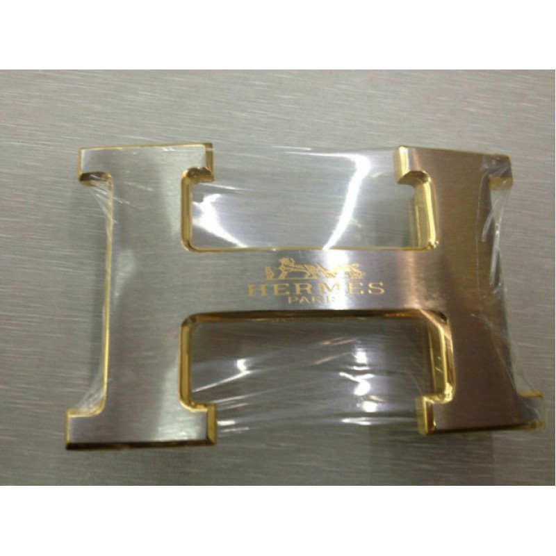 Hermes Belt 18K Gold Silver With Logo 