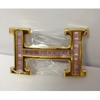 Hermes Belt 18k Gold With Pink Diamonds H Buckle