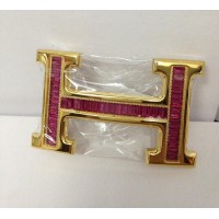Hermes Belt 18k Gold With Red Diamonds H Buckle