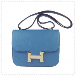 Hermes Constance Shoulder Bag Blue Gold