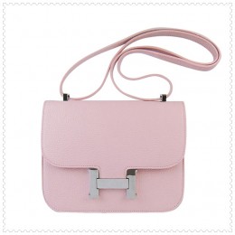 Hermes Constance Shoulder Bag Pink Silver