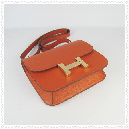 Hermes Constance Shoulder Bag Orange Gold
