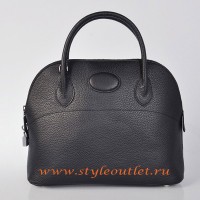 Hermes Bolide 31cm Black Togo Leather Bag Silvery