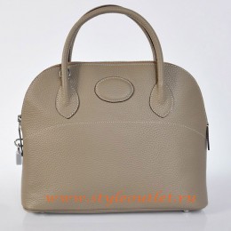 Hermes Bolide 31cm Dark Grey Togo Leather Bag Silvery