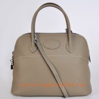 Hermes Bolide 37cm Dark Grey Togo Leather Bag Silvery