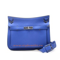 Hermes Jypsiere 28cm Togo Leather Shoulder Bag Sky Blue Silver