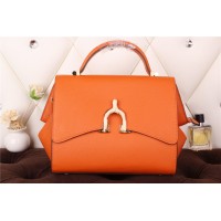 New Arrives Hermes 8065 Calf Leather Mini Top Handle Bag - Orange