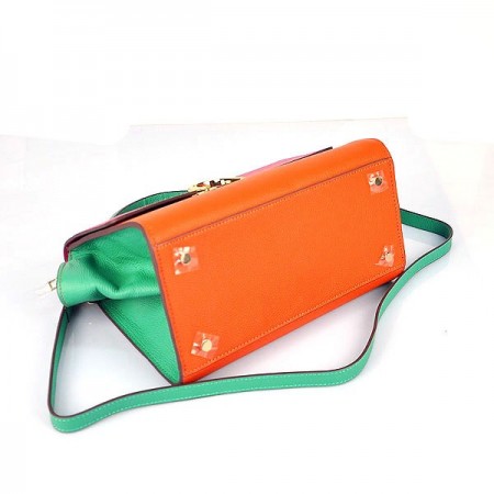 Hermes Stirrup Mini Orange and Top Handle Peach Green Bag