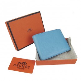 Hermes H014 Mini short Wallet light Blue