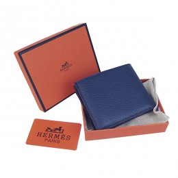 Hermes H014 Mini short Wallet Deep Blue