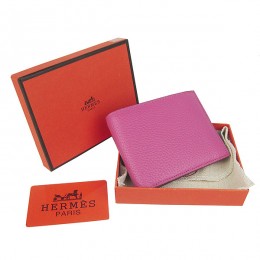 Hermes H014 Mini short Wallet Pink2