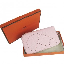 Hermes H016A Long Punching H Wallet Pink