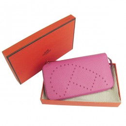Hermes H016A Long Punching H Wallet Pink2