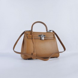 Hermes Kelly 28Cm Togo Leather Light Coffee Silver