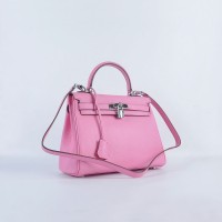 Hermes Kelly 28Cm Togo Leather Cherry Pink Silver