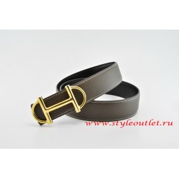 Hermes Anchor Chain Leather Reversible Brown/Black Belt 18k Gold Buckle