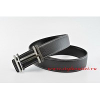 Hermes H au Carré Leather Reversible Black/Black Belt 18k Silver Buckle